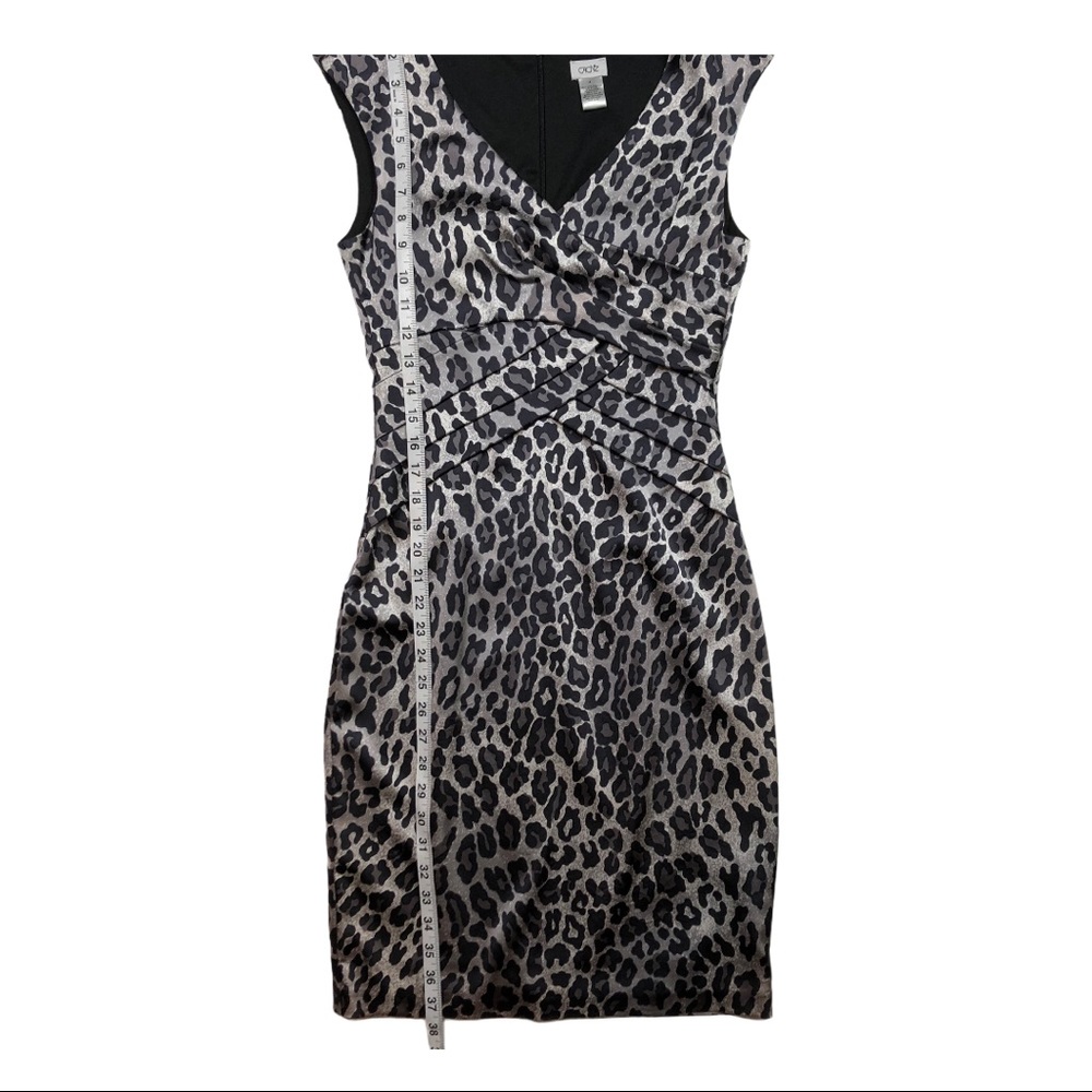 Cache Silver Leopard Print V Neck Sleeveless Dress - image 8
